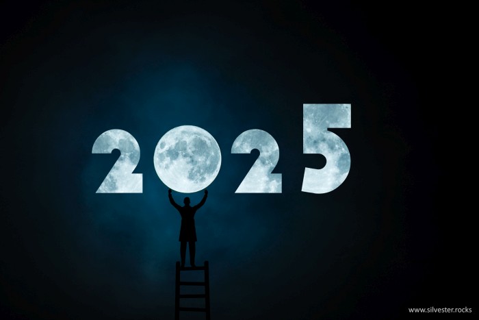 2025 Schriftzug Mond